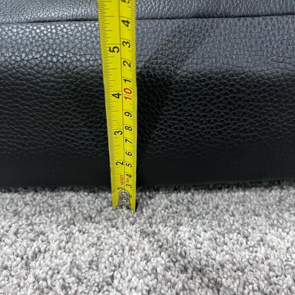 Wilsons Leather  Genuine Leather Red Black Silver Hardware Large Tote Zip Close - Picture 6 of 11